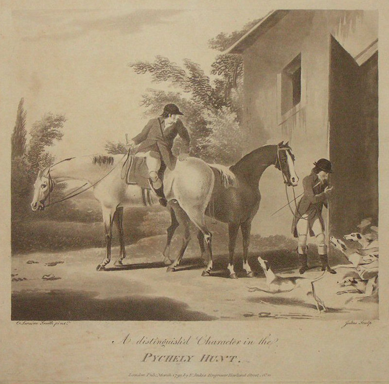 Aquatint - A distinguish'd Character in the Pychely Hunt  - Jukes